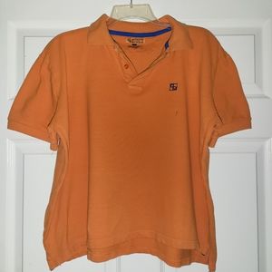 Men's Orange Short Sleeve Polo Shirt, Large
